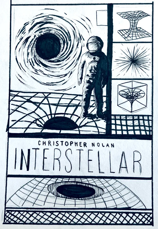 Tuschzeichnung zum Film Interstellar von Christopher Nolan